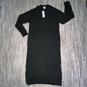 The Drop Women’s Size‎ Large Long Sleeve Sweater Maxi Bodycon Dress Black Ribbed